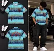 Aqua Cross Graphic Oversized Polo Shirt - 2