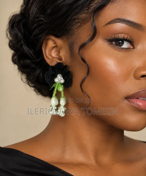 Statement Earrings with Pearls - 1