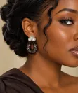 Statement Earrings with Crinoline and Pearls - 1