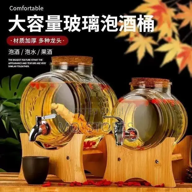 5L Glass Juice Dispenser with Stand - 1
