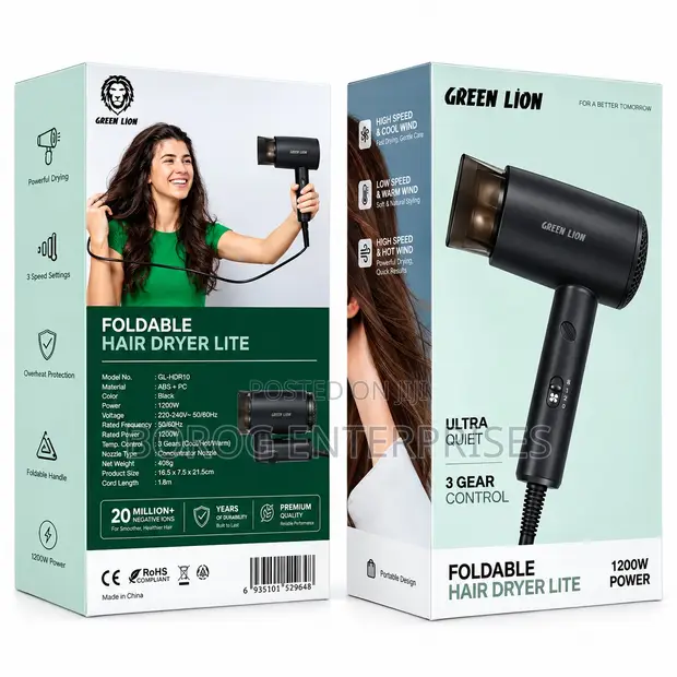 Green Lion Foldable Hair Dryer Lite 1200W - 1