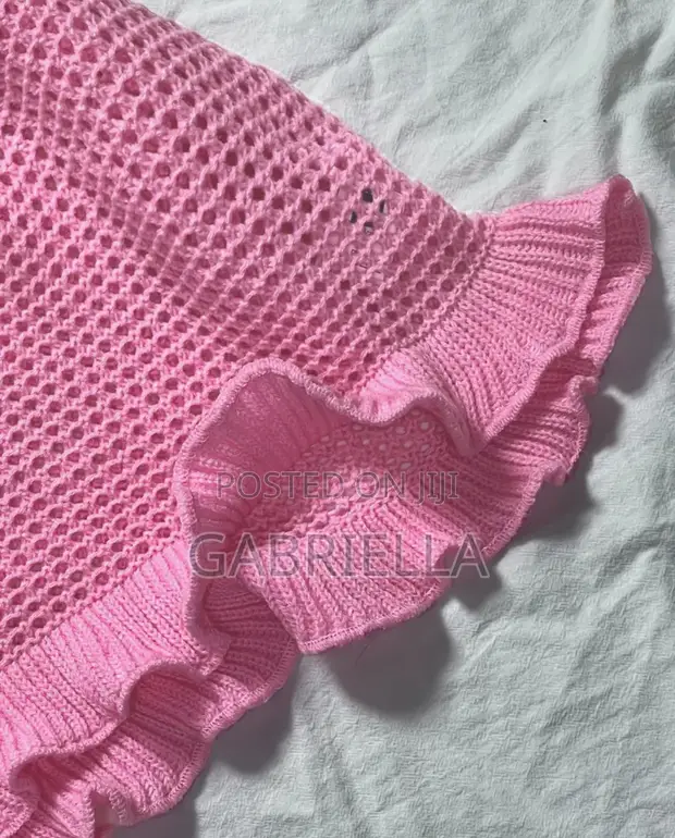 Women's Pink Hollow-Out Summer Dress - 1
