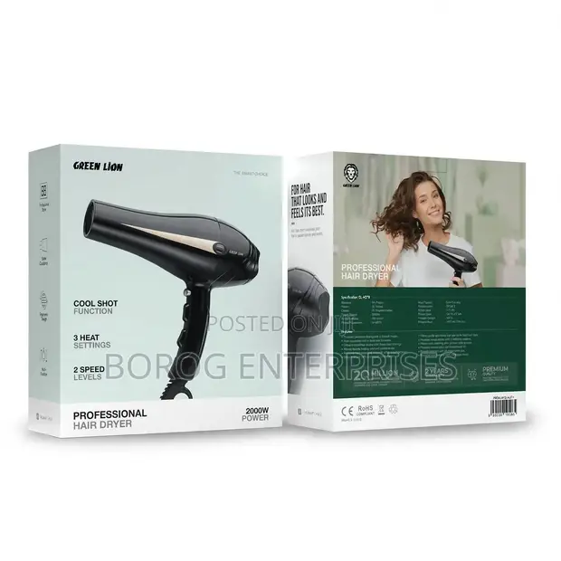 Green Lion Professional Hair Dryer 2000W - 1