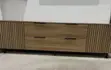 Fluted Wood TV Console with 4 Drawers - 1