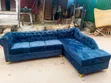 Standard Blue Velvet Sofa Chairs - Sabon Abu - 2