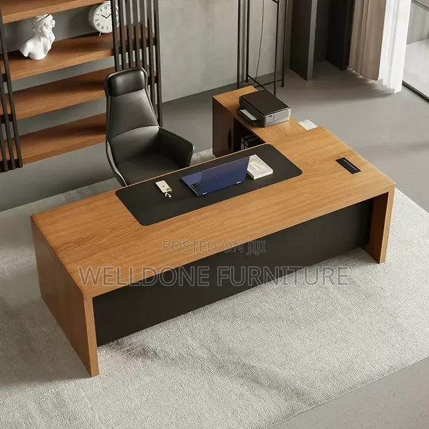 Customized Executive Table with Movable Cabinet - 1