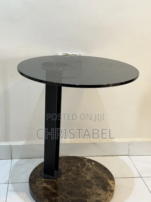 Black Marble da Gilashin Pedestal Table - 1