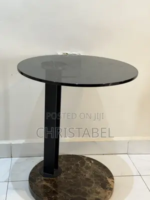 Black Marble da Gilashin Pedestal Table