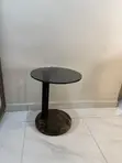 Black Marble da Gilashin Pedestal Table - 4