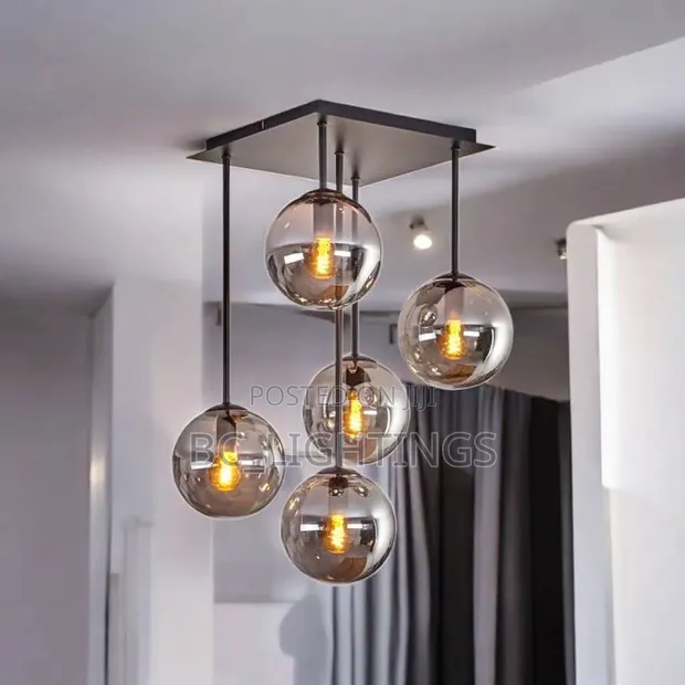 Glass Hanging Light Fixture for Kitchen, Dining, Bedroom - 1