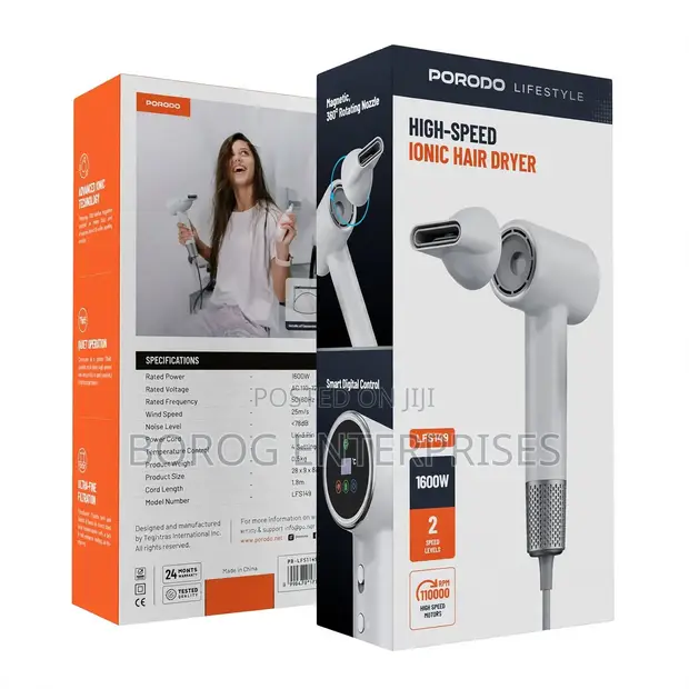 Porodo Lifestyle High-Speed Ionic Hair Dryer PD-LFST149WH - 1