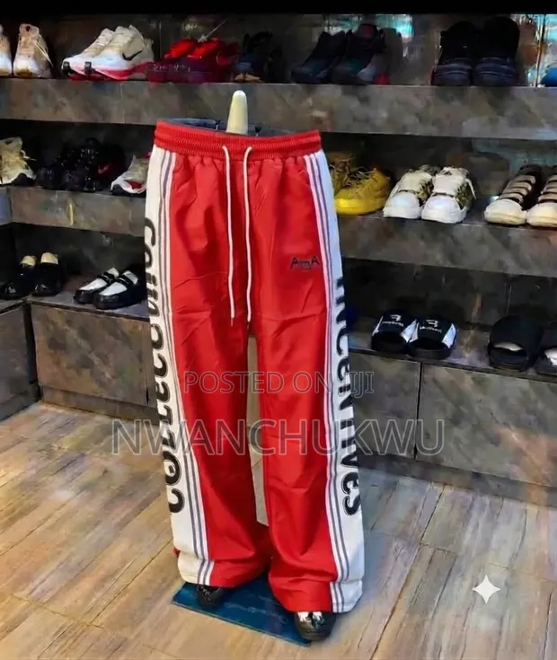 Unisex Full-Length Joggers - Red - 1
