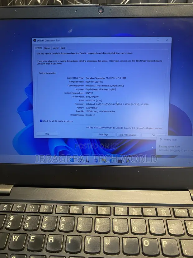 Lenovo ThinkPad L13 Yoga 16GB RAM, Intel Core i5, 256GB SSD - 1
