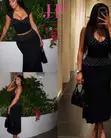 Polka Dot Halter Top and Maxi Shirt Set - 2