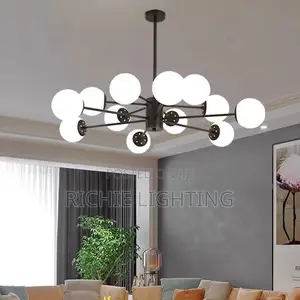 12-Bulb Modern Glass Chandelier