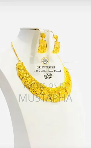 Golden Star Gold Plated Necklace and Earrings Set