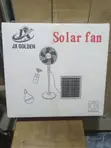 16-Inch Solar Rechargeable Standing Fan with Lights & Panel - 1