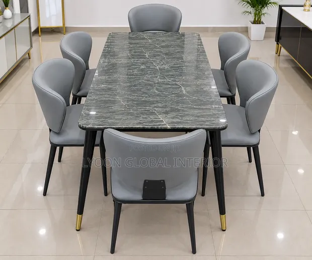 Brand New Marble Dining Table Set (6-Seater) - 1