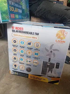 18-Inch Solar Standing Fan Da 3 Rope Bulbs