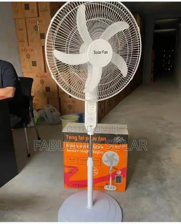 16" Teng Fei Solar Standing Fan with Body & Rope Lights - 1