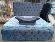 6/6 Ingantaccen Grey Padded Bed Frame tare da Katifa mai Garanti na Shekaru 5 - 2