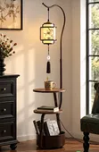 Luxury Modern LED Floor Lamp with Side Table - 4