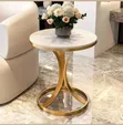 Round Coffee Stool - Gold & Black Legs - 1