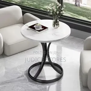 Round Coffee Stool - Gold & Black Legs