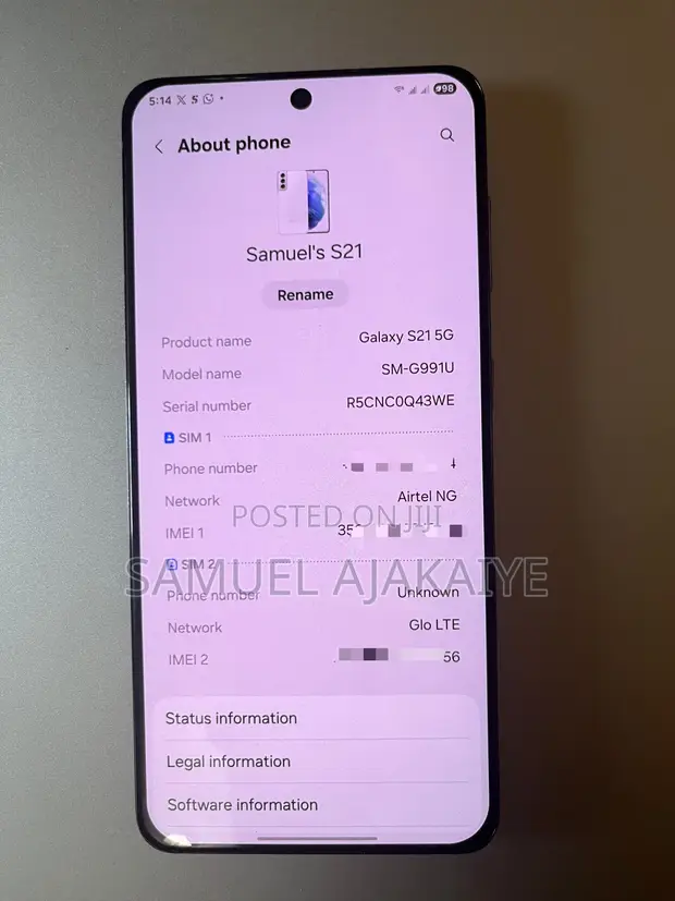 Samsung Galaxy S21 5G 128GB Baki - 1