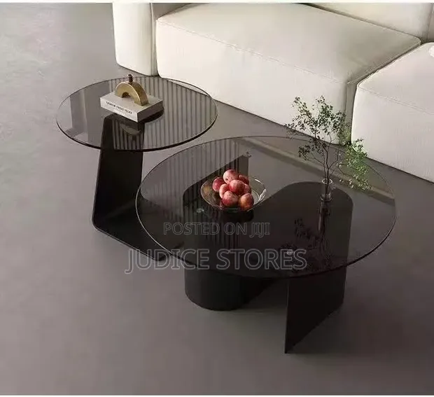 Obsidian Glass Center Table - Brand New - 1