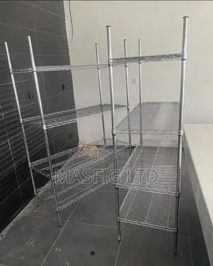 6ft Chrome Wire Shelving Unit with Wheels