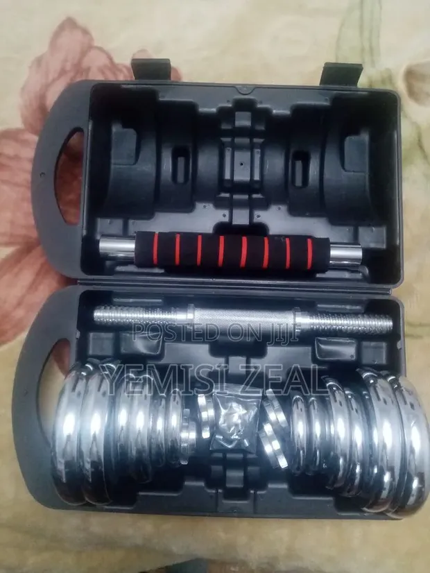 30KG Dumbbell Set with Connecting Barbell Rod - 1
