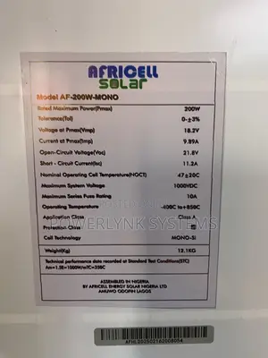 Africell 200W Monocrystalline Solar Panel