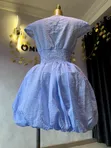 Elegant Women's Casual Midi Dress - Baby Blue - 2