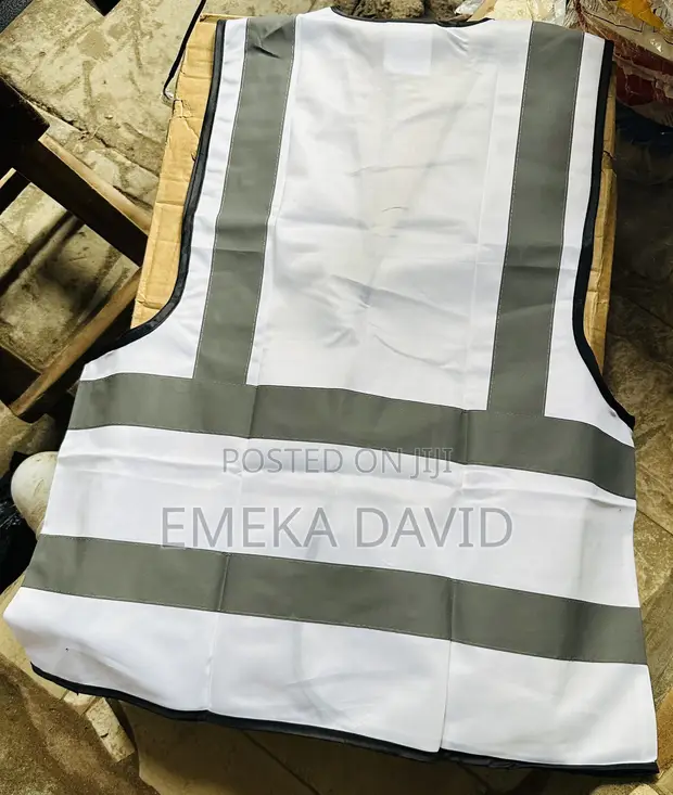 White High-Visibility Reflective Safety Vest - 1