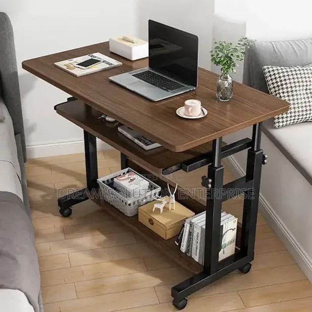 Adjustable Mini Table - Non-Electric, Brown - 1