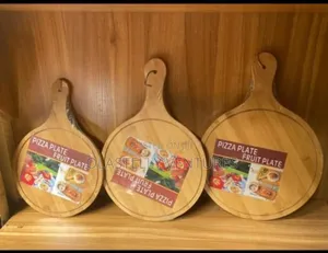 Round Wooden Food Platter / Pizza Plate