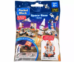 Pocket Block Space Base Mini Building Toy - 1 Model, Ages 6+