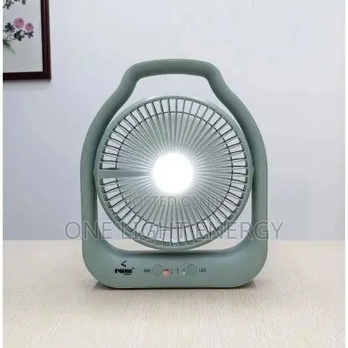 Energy Rechargeable Desktop Fan 8" with LED Light - 1