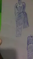 Original Corset Dress Sketch for Tailors - 1