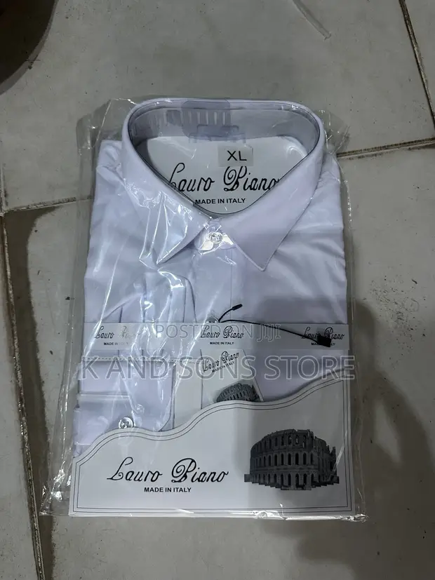 Laura Biano Men's White Cotton Shirt - 1