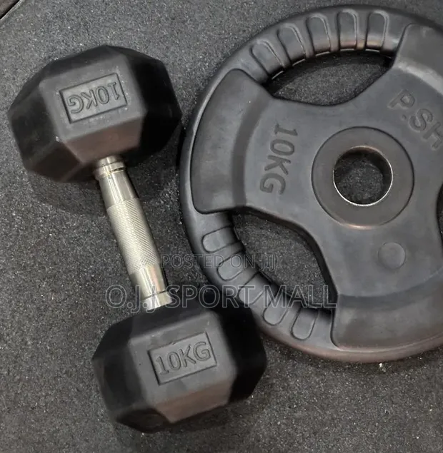 10KG Hexagon Dumbbell Pair Set - Brand New - 1