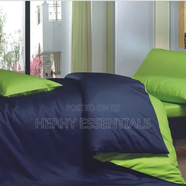 Navy Blue da Lemon Duvet Set tare da Bedsheet & Pillowcase - 1