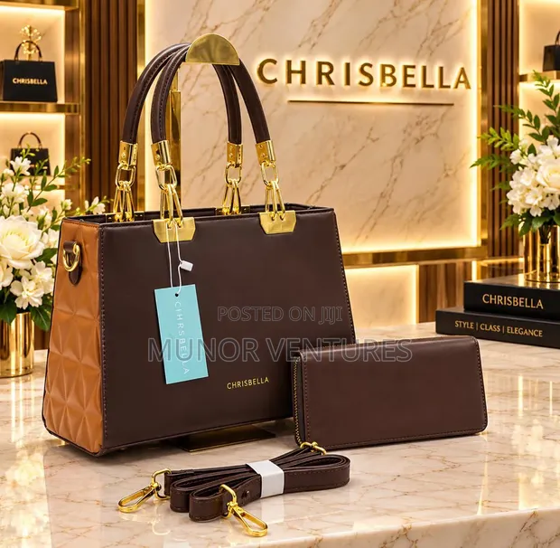 Chrisbella Luxury Classic Handbag - Black - 1