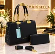 Chrisbella Luxury Classic Handbag - Black - 2