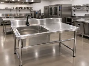 Single Bowl Stainless Steel Sink with Side Draining Board
