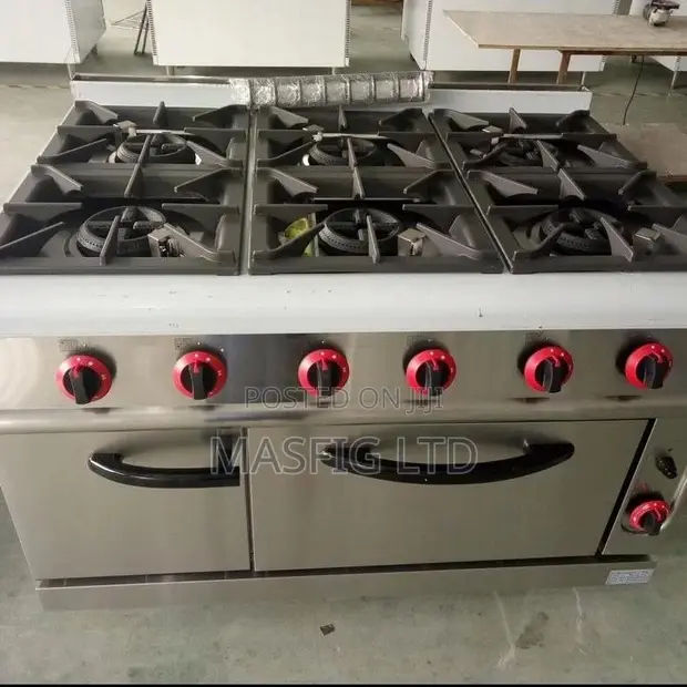 6 Burner Commercial Cooker with Oven - 1