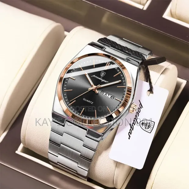 Poedagar Flat Round Face Wrist Watch - 1
