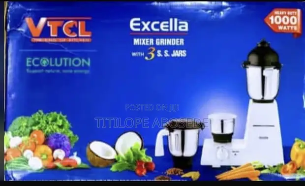 VTCL Excella Mixer Grinder da Jars 3 na Bakin Karfe - 1