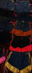 Fur Crop-Ribbon Bumshorts - 1